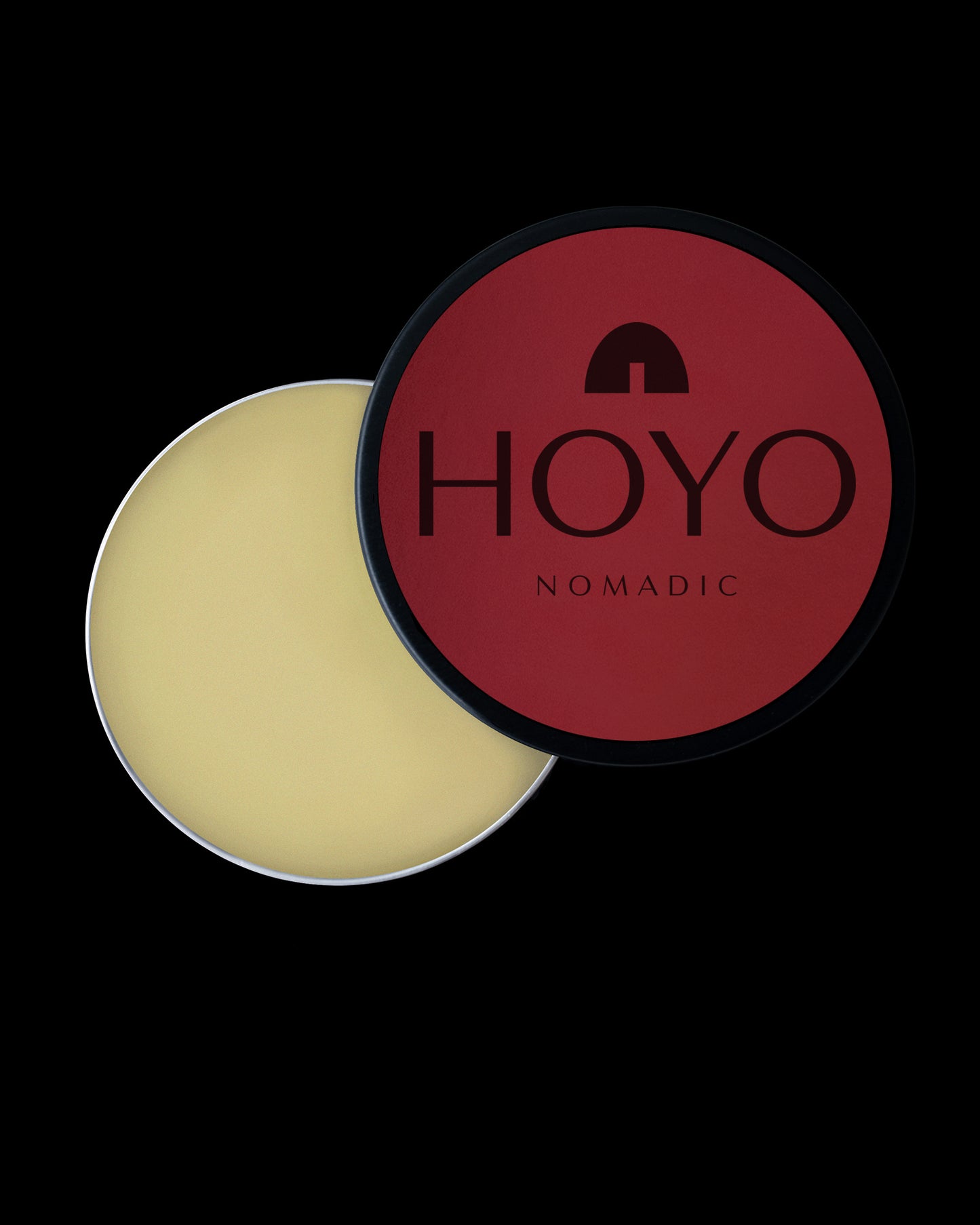 HOYONOMADIC NOMAD LIP BALM -  POMEGRANATE. Organic balm in sustainable tin with  ingredient inspired label
